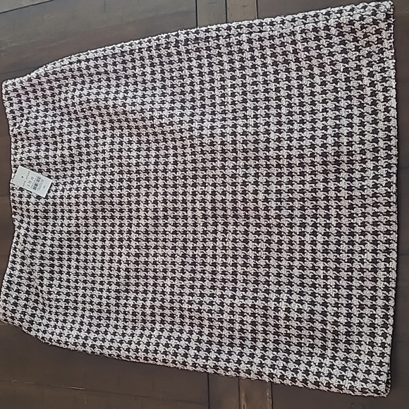 Ann Taylor Knit Houndstooth Pull On Skirt size M - Picture 1 of 5